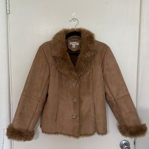 Vintage Vegan Suede and Fur Coldwater Creek Jacket